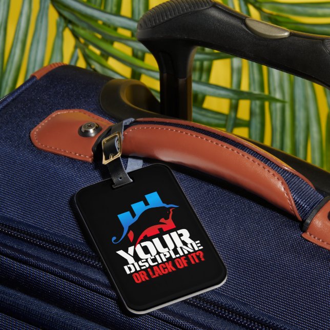 Trader motivation | Bull | Discipline Luggage Tag (Front Insitu 1)