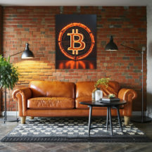 trader room modern office orange bitcoin LOGO 
