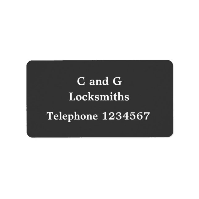 TRADES, LOCKSMITHS LABEL (Front)