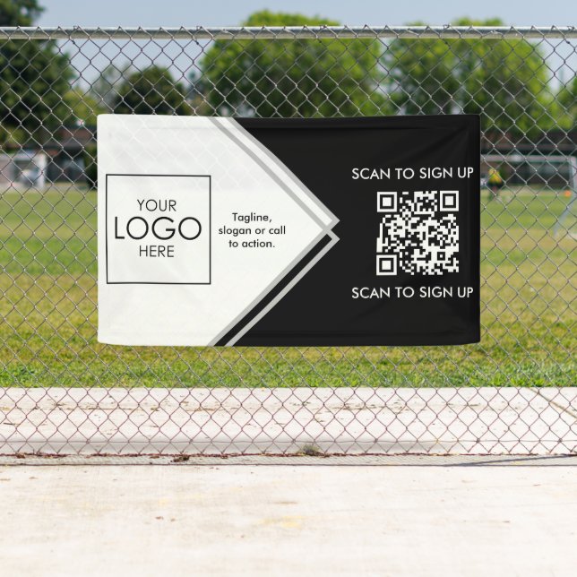 Tradeshow Display Signage QR Code Upload Your Logo Banner (Insitu)