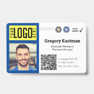 Tradesman Photo ID Vaccine QR Code Blue Badge