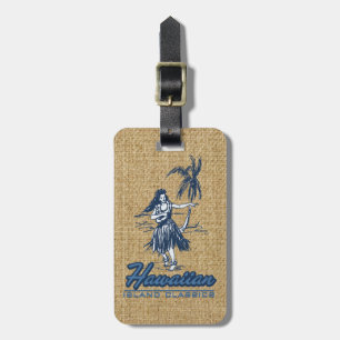 Tradewinds Hawaiian Island Hula Girl Bright Luggage Tag