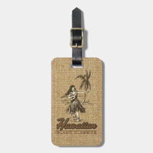 Tradewinds Hawaiian Island Hula Girl Bright Luggage Tag