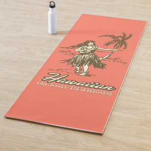 Tradewinds Hula Girl Reverses to Hawaiian Hibiscus Yoga Mat