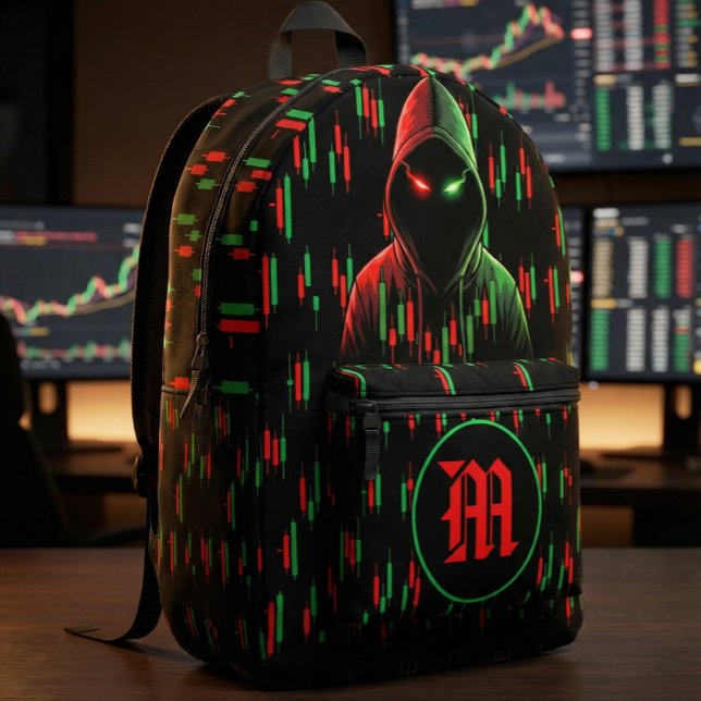 Trading Chart Pattern Streetwear Red Green Candle Printed Backpack (Creator Uploaded)