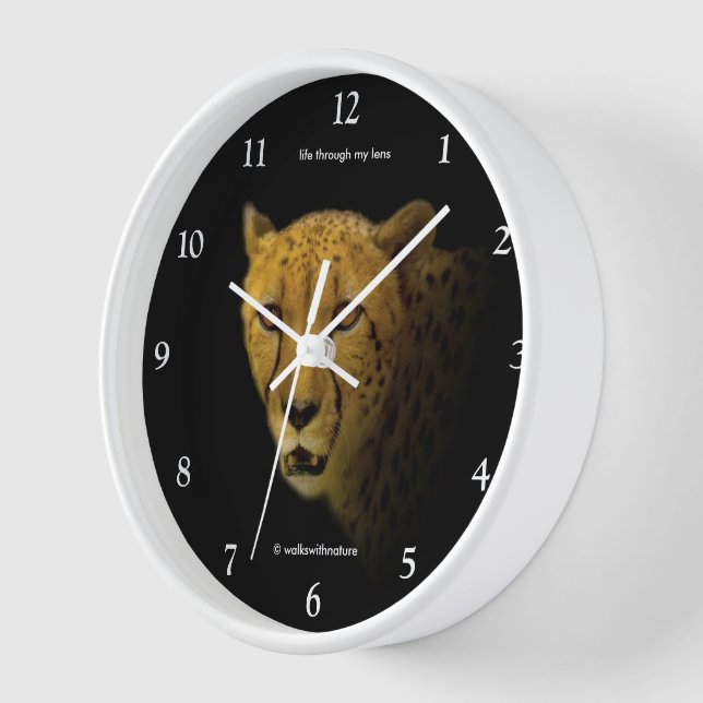 Trading Glances with a Magnificent Cheetah Cat Clock (Angle)