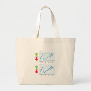 Trading graph large tote bag