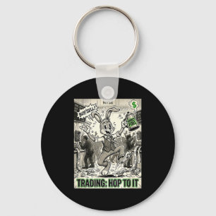 Trading hop to vintage cartoon stock market day key ring
