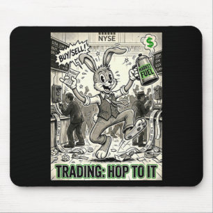 Trading hop to vintage cartoon stock market dayTra Mouse Pad