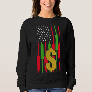 Trading Stocks Exchanges Investor Flag 2 Sweatshirt