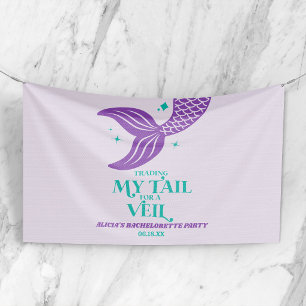 Trading Tail For Veil Mermaid Bachelorette Party Banner