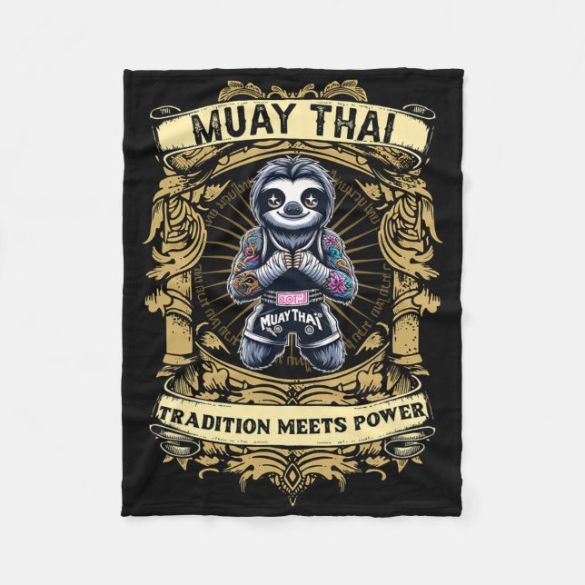 Tradition Meets Power - Kickboxing And Muay Thai C Fleece Blanket (Front)