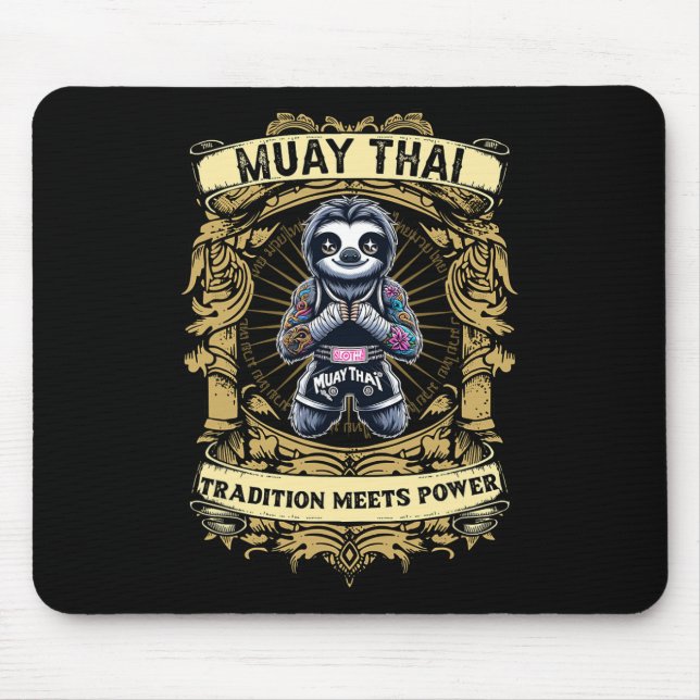 Tradition Meets Power - Kickboxing And Muay Thai C Mouse Pad (Front)