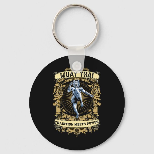 Tradition Meets Power - Kickboxing And Muay Thai F Key Ring (Front)