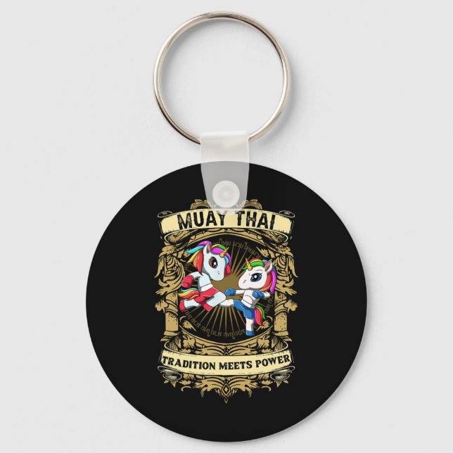 Tradition Meets Power - Kickboxing And Muay Thai F Key Ring (Front)
