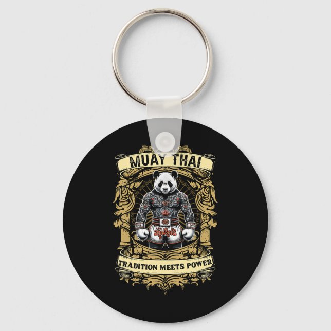 Tradition Meets Power - Kickboxing And Muay Thai P Key Ring (Front)
