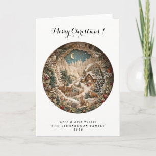 Traditional 3D papercut Christmas Card