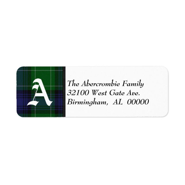 Traditional Abercrombie Tartan Plaid Monogram (Front)