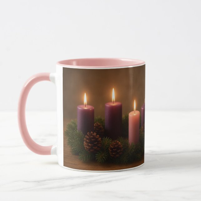 Traditional Advent Wreath Third Sunday Mug (Left)