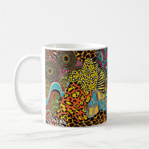 Traditional african fabric and wild animal skins p coffee mug