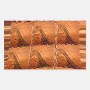 Traditional African Mirror: Woven Giraffe Rectangular Sticker