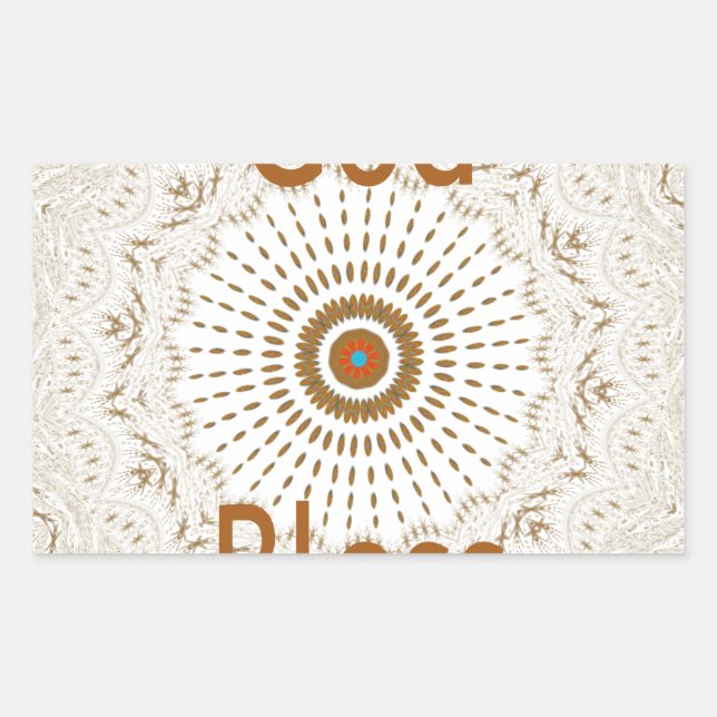 Traditional African Motif Design Art Print Rectangular Sticker (Front)