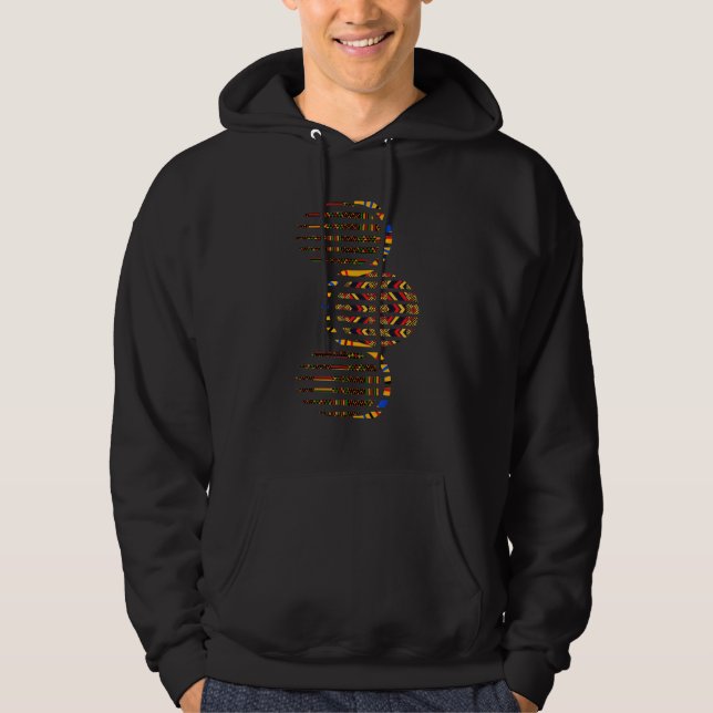 Traditional African patchwork Dashiki, Geometric K Hoodie (Front)