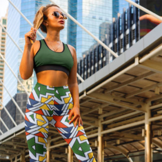Traditional African Patterns High Waisted Dance Leggings