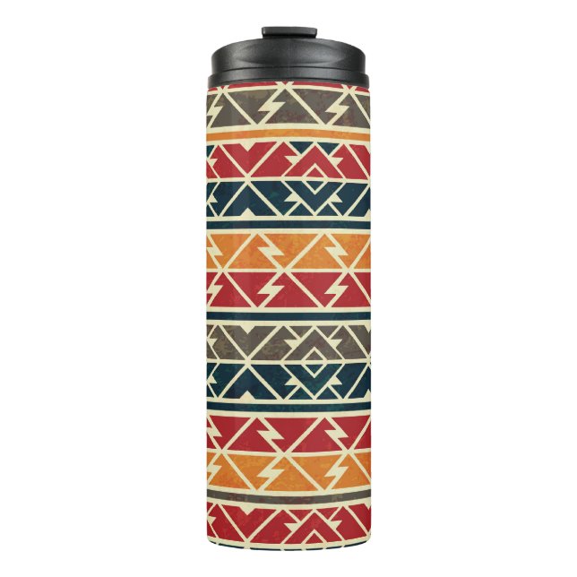 Traditional African Seamless Pattern Design Thermal Tumbler (Front)