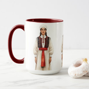 Traditional Albanian Costume Portrait Heritage C Mug