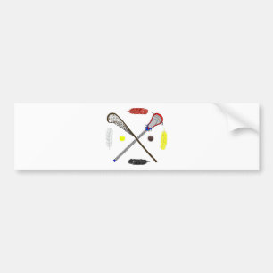 Traditional and Modern Lacrosse sticks Bumper Sticker