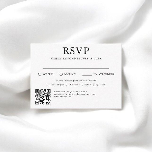 Traditional And QR Code Wedding RSVP Enclosure Car (Creator Uploaded)