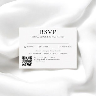 Traditional And QR Code Wedding RSVP Enclosure Car Card