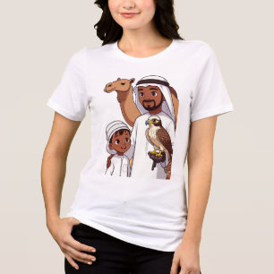 Traditional Arab Falcon Hunt Tri-Blend Shirt