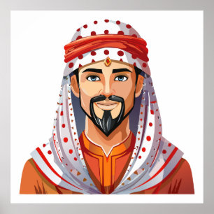 Traditional arabic or muslim hat poster