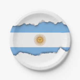 Traditional Argentina Flag Paper Plate
