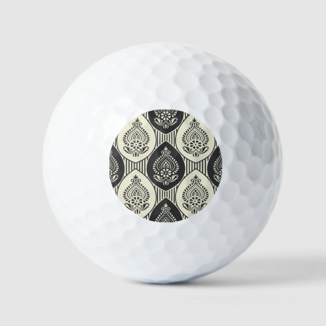 Traditional Asian damask, seamless pattern Golf Balls (Front)