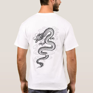 Traditional Asian Dragon Line Art T-Shirt