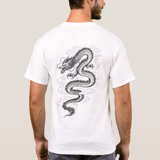 Traditional Asian Dragon Line Art T-Shirt