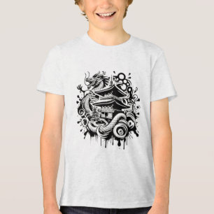 Traditional Asian Dragon T-Shirt Tri-Blend Shirt