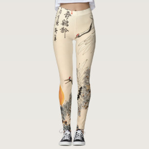 Traditional Asian painting: classic art. Leggings