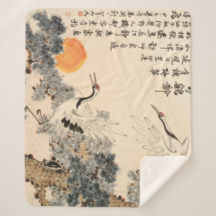 Traditional Asian painting: classic art. Sherpa Blanket