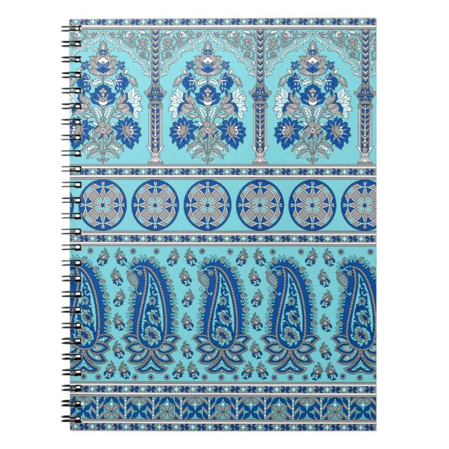 Traditional Asian paisley border design Notebook (Front)