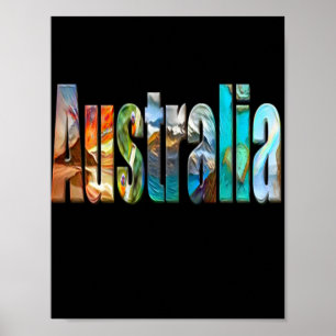 Traditional Australia colorful text Poster