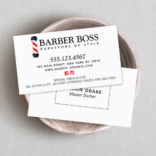Traditional Barber Barbershop Business Card