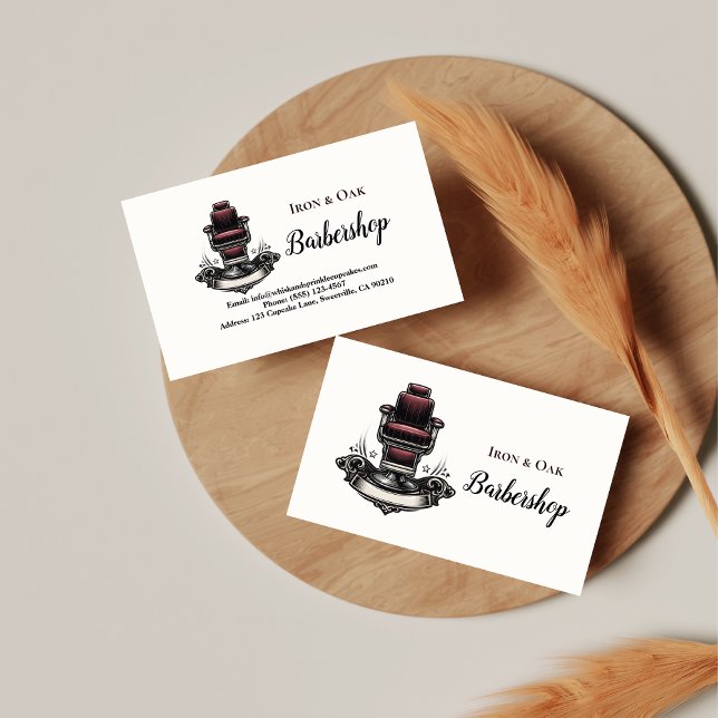 Traditional Barber Tools Classic Grooming Business Card (Creator Uploaded)