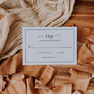 Traditional Black and White Elegant Wedding RSVP Card