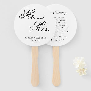 Traditional Black and White Formal Elegant Wedding Hand Fan