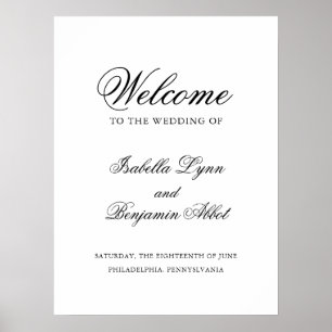 Traditional Black and White Formal Elegant Wedding Poster