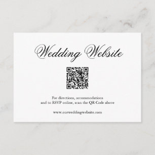 Traditional Black and White Formal QR Code Wedding Enclosure Card